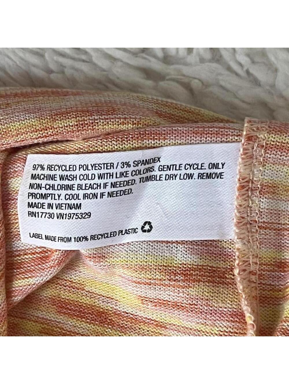 Y2K Colsie peach marled lettuce hem long sleeve coquette top size Large 🧡 - Picture 6 of 6